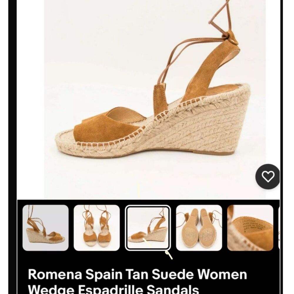 Romena Leather Wedge Espadrille size 40 or 9-9.5